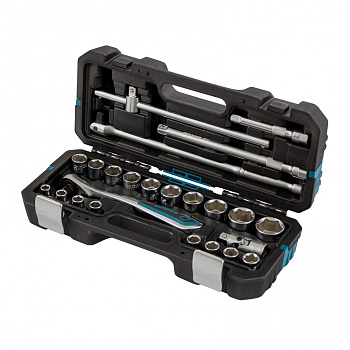 Набор инструментов, 1/2", CrV, 120 зубьев, 24 предмета Gross Набор инструментов, 1/2", CrV, 120 зубьев, 24 предмета Gross