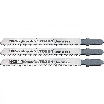 Полотна для электролобзика по дереву, 3 шт, T101B, 75 х 2.5 мм, HCS Matrix Professional