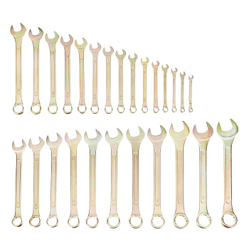 Набор ключей комбинированный 6-32 мм, 26 шт, желтый цинк Сибртех Набор ключей комбинированный 6-32 мм, 26 шт, желтый цинк Сибртех