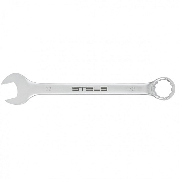 Ключ комбинированный, 32 мм, CrV, матовый хром Stels