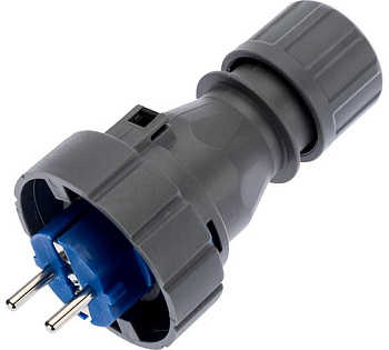 Вилка прямая влагозащищенная 2P+РE, 16 А, IP68 REXANT