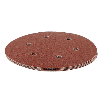 Круг абразивный на ворсовой подложке под "липучку", перфорированный, P 80, 150 мм, 5 шт Matrix