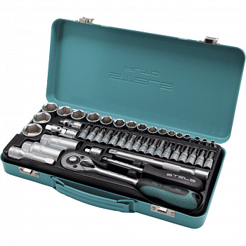 Набор торцевых головок с трещоткой, 1/4"и 3/8", 44 предмета Stels Набор торцевых головок с трещоткой, 1/4"и 3/8", 44 предмета Stels