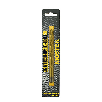 Сверло по металлу MosTek 10,0 мм HSS-TiN (титан - нитридное покрытие) DIN 338 RN (1 шт в блистере) (300/75/5)