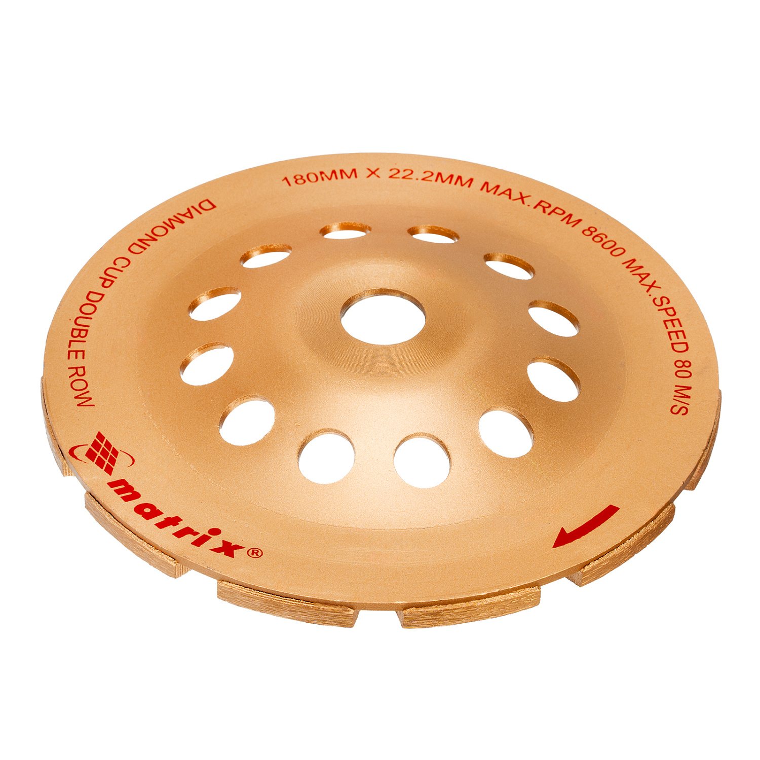 Чашка алмазная зачистная, 180 мм, двухрядная Matrix