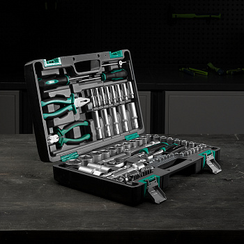 Набор инструментов, 1/2", 1/4", CrV, пластиковый кейс 69 предметов Stels