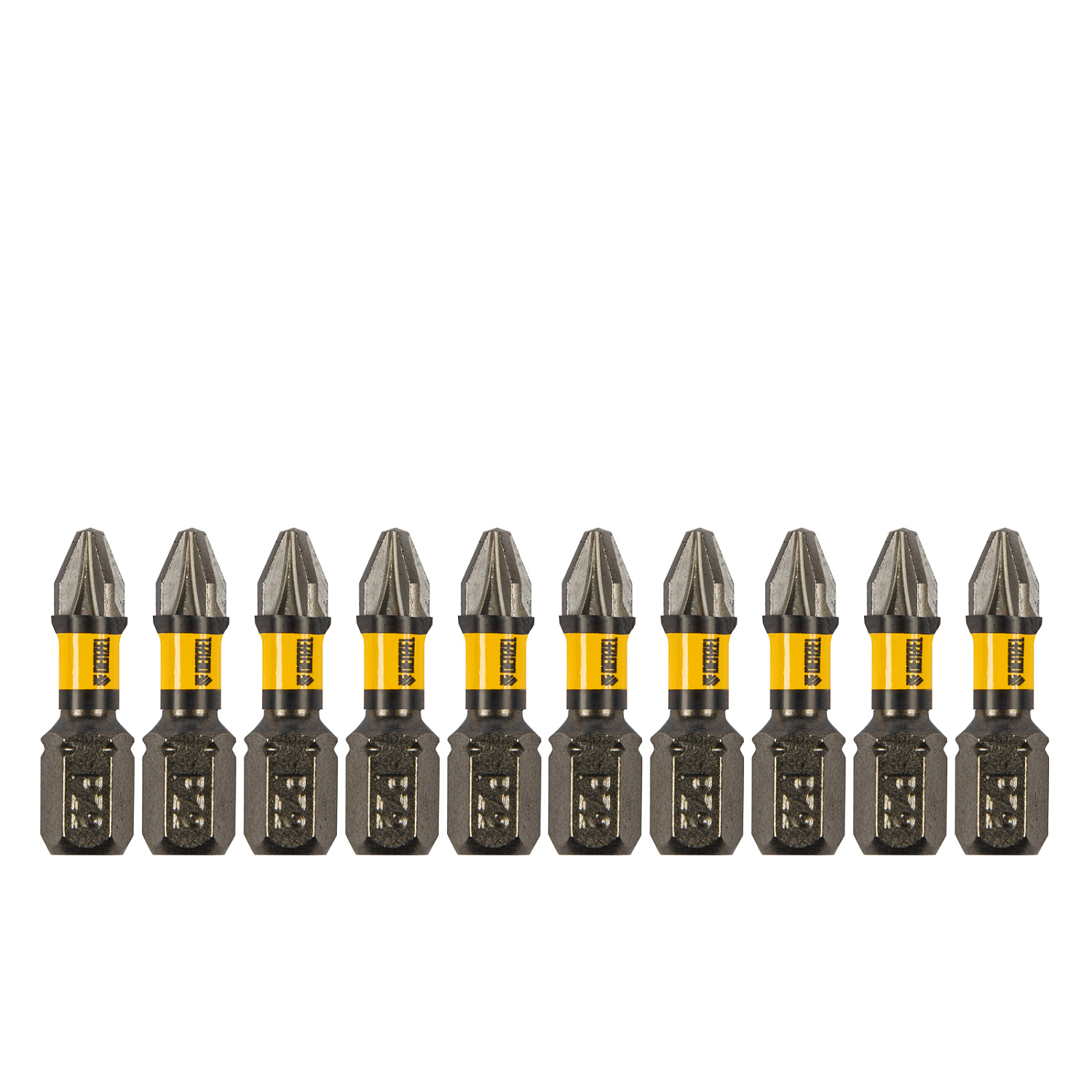 Бита IMPACT, PZ2x25 мм, лазерная обработка шлица, сталь S2, 10 шт., Е 6,3 Denzel