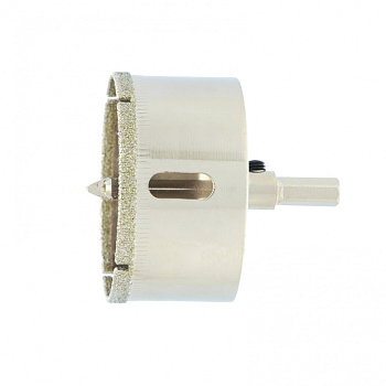 Сверло по керамической плитке и стеклу, 55 х 55 мм, шестигранный хвостовик, с центрующим сверлом Сибртех