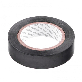 Изолента ПВХ, 15 мм х 10 м, черная, 150мкм// Matrix