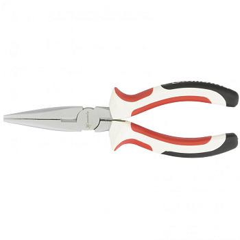 Длинногубцы прямые WHite Nickel, 160 мм, никелированные, трехкомпонентные рукоятки Matrix