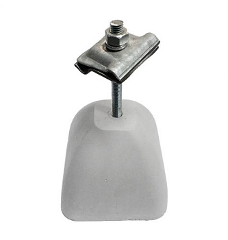 Держатель-зажим соединительный круглого проводника 8-10 мм, шпилька 100мм, оцинк. с бетоном 1 кг