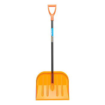 Лопата для уборки снега поликарбонат, 465х410х1390 мм, стальной черенок, усиленная Сибртех