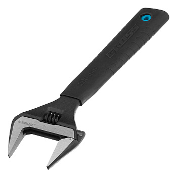 Ключ разводной, 200 мм, CrV, тонкие губки, защитные насадки Gross Ключ разводной, 200 мм, CrV, тонкие губки, защитные насадки Gross