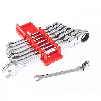 Набор ключей комбинированных, трещеточных шарнирных 8 шт Matrix Набор ключей комбинированных, трещеточных шарнирных 8 шт Matrix