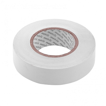 Изолента ПВХ, 19 мм х 20 м, белая, 150мкм// Matrix