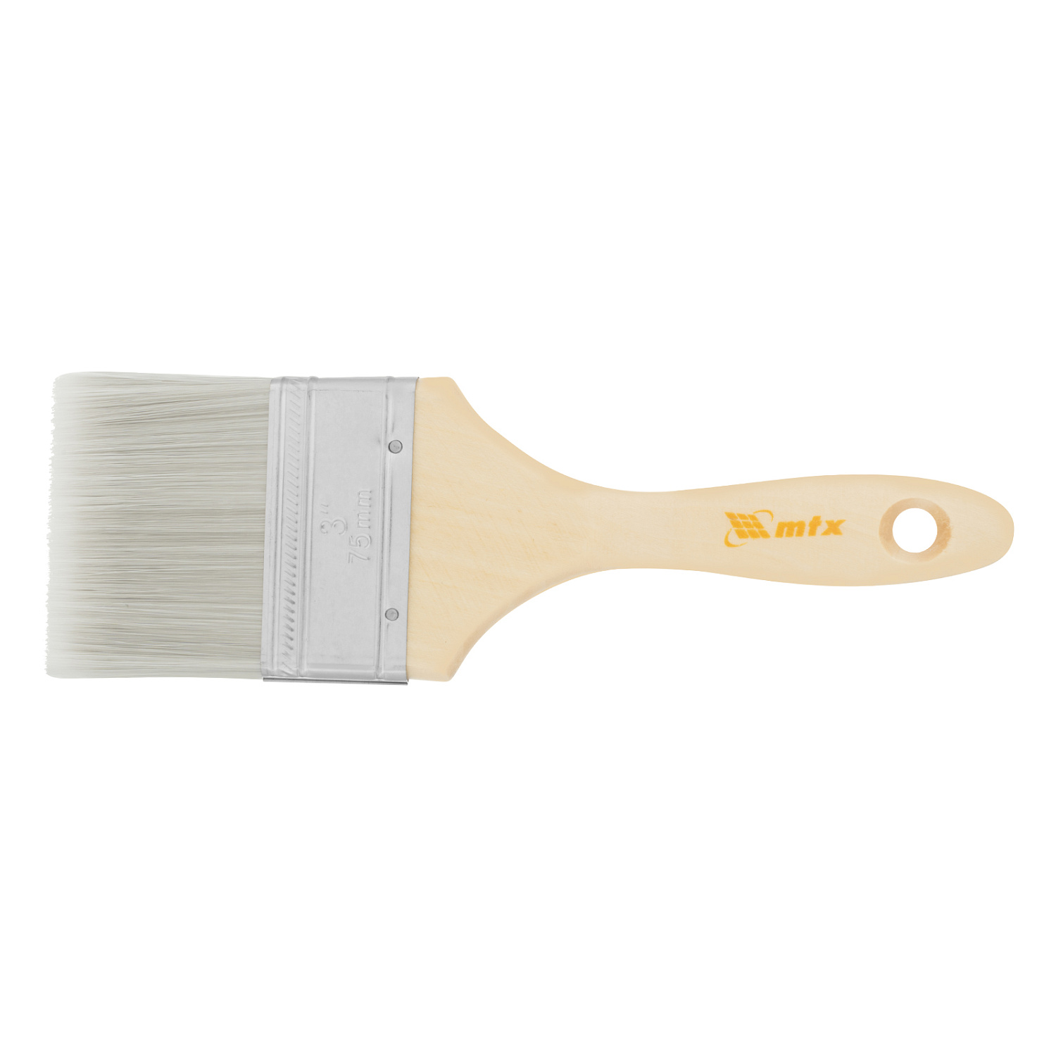 Кисть плоская для лаков "Евро" 3", искусственная щетина, деревянная ручка MTX