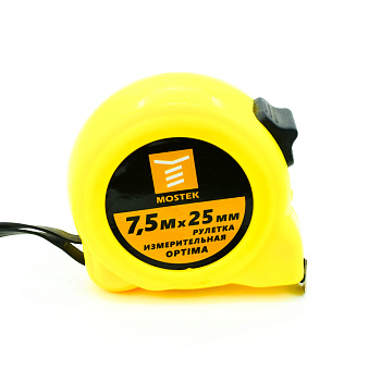 Рулетка MosTek измерительная Optima  7,5м х 25мм (с фиксатором) (Упаковка 6 шт)