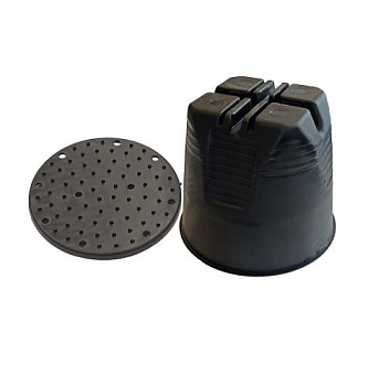 Держатель 110 мм проводника круглого 8-10 мм для плоской кровли, пластик с бетоном