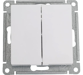 ATLASDESIGN 2-клавишный ВЫКЛЮЧАТЕЛЬ КНОПОЧНЫЙ, сх.5, 10АХ, механизм, БЕЛЫЙ