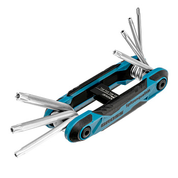 Набор ключей имбусовых Tamper-Torx , складные, 8 шт, CrV Gross Набор ключей имбусовых Tamper-Torx , складные, 8 шт, CrV Gross