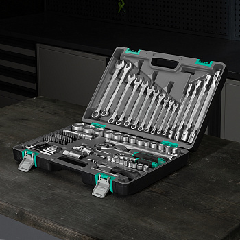 Набор инструментов, 1/2", 1/4", CrV, пластиковый кейс 88 предметов Stels