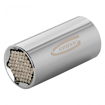 Головка торцевая многоразмерная 11-32 мм, под квадрат 1/2, CrV, хромированная Gross Головка торцевая многоразмерная 11-32 мм, под квадрат 1/2, CrV, хромированная Gross