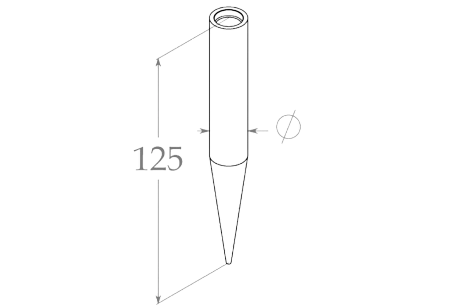 Твердосплавное острие для круглых заземлителей D16 (мм), материал изготовления - некалиброванная сталь, гальваническое покрытие