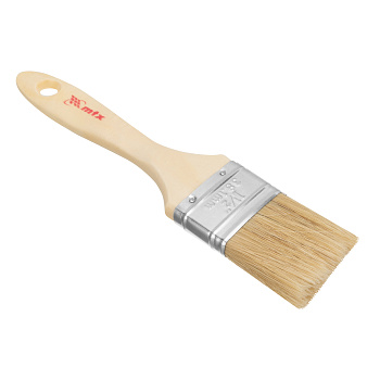 Кисть плоская "Евро" 1,5", натуральная щетина, деревянная ручка// MTX