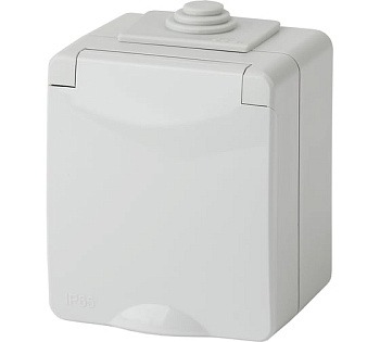 Розетка ЭРА 2P+E IP65, 16A-250В, ОУ, серый 11-2601-03 Эл/ус