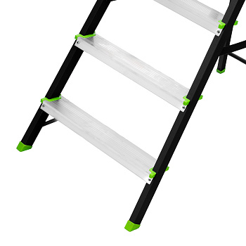 Стремянка, 6 ступеней, стальной профиль, алюминиевые ступени Россия Сибртех