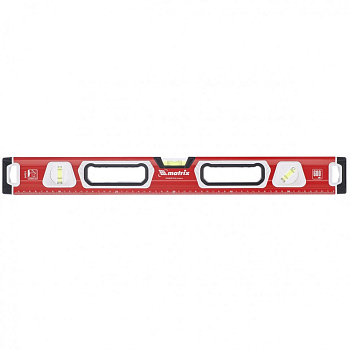 Уровень алюминиевый, магнит, фрезерованный, 3 глазка (1 зеркальный), двухкомпонентные рукоятки, 1200 мм Matrix