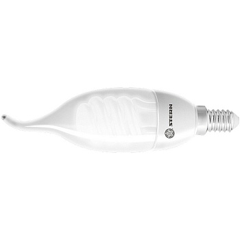 Лампа компактная люминесцентная "свеча на ветру", 9 W, 2700K, E14.8000ч Stern