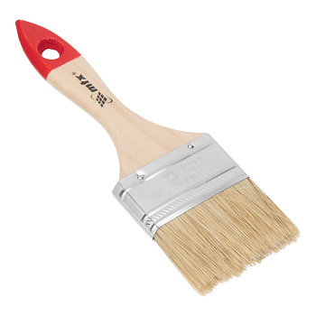 Кисть плоская "Стандарт" 2,5" (63 мм), натуральная щетина, деревянная ручка// MTX