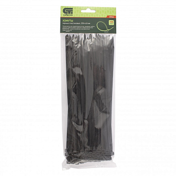 Хомуты, 250 x 4.8 мм, пластиковые, черные, 100 шт Сибртех