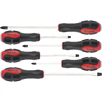 Набор ударных отверток 6 шт, PH1 х 75, PH2 х 100, PH3 х 150, SL5 х 75, SL6 х 100, SL8 х 150, CrV Matrix Набор ударных отверток 6 шт, PH1 х 75, PH2 х 100, PH3 х 150, SL5 х 75, SL6 х 100, SL8 х 150, CrV Matrix