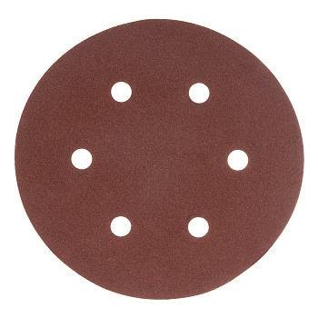 Круг абразивный на ворсовой подложке под "липучку", перфорированный, P 180, 150 мм, 5 шт Matrix