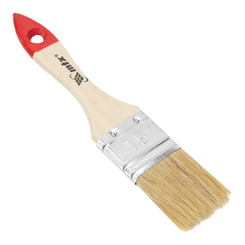 Кисть плоская "Стандарт" 1,5" (38 мм), натуральная щетина, деревянная ручка// MTX