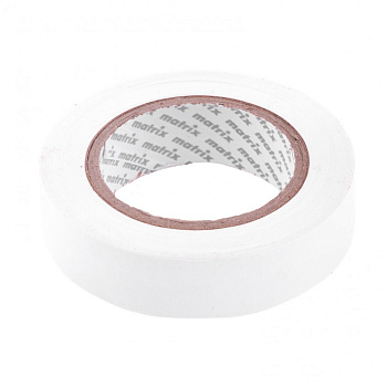 Изолента ПВХ, 15 мм х 10 м, белая, 150мкм// Matrix