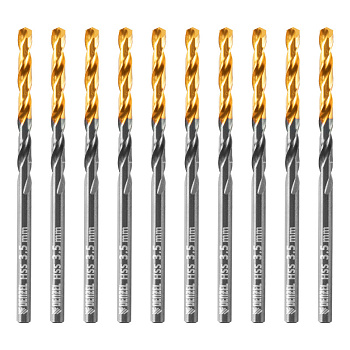 Сверло по металлу, 3,5 мм, HSS-Tin, Golden Tip, 10 шт. Denzel