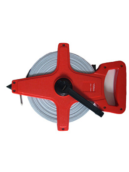 Рулетка геодезическая VIRA 30м со штыком, открытый корпус, ширина 10 мм