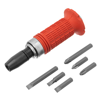 Отвертка ударно-поворотная 1/2, набор бит, 6 шт, обрезиненная ручка, пластиковый бокс Matrix Отвертка ударно-поворотная 1/2, набор бит, 6 шт, обрезиненная ручка, пластиковый бокс Matrix