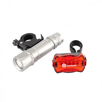 Набор велосипедный: передний 1 Вт Led, 160Lm, задний 5 reD Led Stern Набор велосипедный: передний 1 Вт Led, 160Lm, задний 5 reD Led Stern