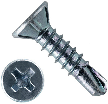 Саморез оконный со сверлом, Белый цинк, под автомат 3,9х19 Kn (20000шт)