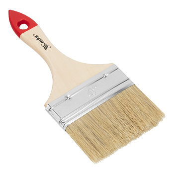 Кисть плоская "Стандарт" 4" (100 мм), натуральная щетина, деревянная ручка// MTX