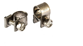 Хомуты металлические, MINI 8-10 мм, ширина 9 мм,  винтовой, W4, 2 шт Сибртех