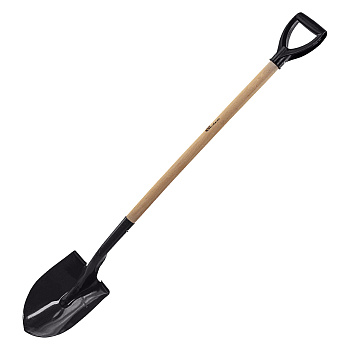 Лопата для сыпучих грузов, 215х290х1340 мм, деревянный лакированный черенок, Россия, Сибртех