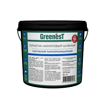 GreenesT, Герметик для внутреннего слоя, шовный пароизоляционный - Белый, 7 кг