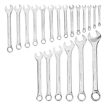 Набор ключей комбинированных 6-32 мм, 20 шт, CrV, полированный хром Matrix Набор ключей комбинированных 6-32 мм, 20 шт, CrV, полированный хром Matrix