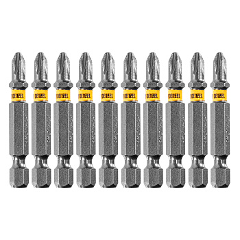 Бита PH2х50, сталь легированная S2, 10 шт., Е 6,3, шестигранный профиль, отрывная упаковка Denzel