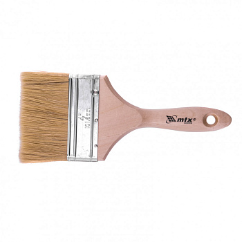 Кисть плоская "Евро" 4", натуральная щетина, деревянная ручка// MTX